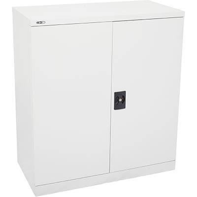 Image for SBA HALF HEIGHT METAL STATIONERY CUPBOARD 1000H x 900W x 450D 2 SHELVES PEARL WHITE from SBA Office National - Darwin